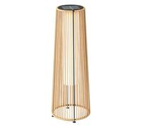Outsunny Linterna de Jardín de Ratán Sintético Farola Solar Exterior con Luces LED Encendido y Apagado Automático Impermeable para Terraza Balcón Patio Ø21,5x61 cm Natural