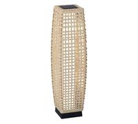 Outsunny Linterna de Jardín de Ratán Sintético Luces Solares Exterior con Luces LED Encendido/Apagado Automático para Terraza Balcón Patio 21x21x78 cm Natural