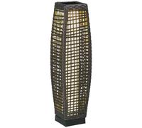 Outsunny Lámpara Solar de Jardín de Ratán Sintético con Luces LED 21x21x78 cm Gray
