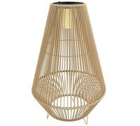 Outsunny - Linterna solar exterior de resina trenzada, lámpara de pie inalámbrica recargable con sensor de luz, lámpara de pie LED exterior, para jardín patio terraza, amarillo