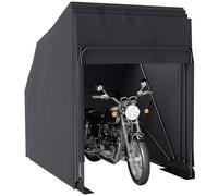 Outsunny Lona de lona plegable para motocicleta con ventana, impermeable, tela Oxford, cubierta para 2 motos, 345 cm x 135 cm x 191 cm, color negro