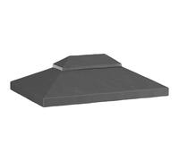Outsunny Lona de repuesto para pavellón tela de cenador 4x3 m, doble techo con orificios de drenaje, poliéster 370 g/m², Gris Aosom España