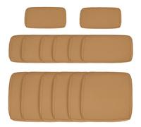 Outsunny Lote de 14 fundas de repuesto para cojines de jardín/sala de estar - 6 cojines, 8 fundas para respaldo, color marrón, poliéster, con cremalleras repelentes al agua