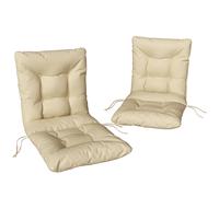 Outsunny Lote de 2 cojines de silla de exterior, cojines de jardín con correas, interior y exterior, 120 x 50 x 8 cm, beige Aosom España