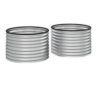 Outsunny Lote de 2 jardineras elevadas kit de jardinera redonda elevada bases abiertas acero galvanizado 90x90x56 cm Plata Aosom España