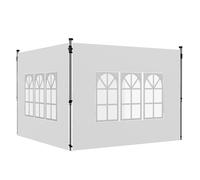 Outsunny Lote de 2 paredes laterales para cenador de 3x3 m o 3x4 m panel para pérgola con ventana 295x195 cm Blanco Aosom España