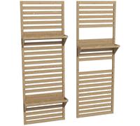 Outsunny Lote de 2 soportes para plantas interiores con estantes y celosía 60x18x170 cm Madera Natural Aosom España