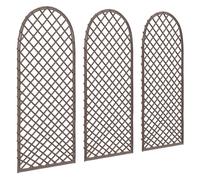 Outsunny Lote de 3 enrejados de jardín de mimbre trenzado Panel arco para plantas trepadoras 43 x 2 x 112 cm, efecto madera natural Aosom España