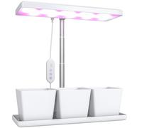 Outsunny Luz de Crecimiento de Espectro Completo 30 LED Ajustable en Altura con Temporizador Automático 5 de Brillo y 3 Cajas