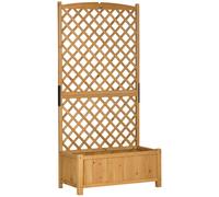 Outsunny Macetero con Celosia para Enredaderas Jardinera para Cultivo de Plantas Trepadoras 90x45x180 cm Madera Natural Aosom España