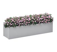 Outsunny Macetero con Orificio de Drenaje, Gris, 91 x 22 x 22 cm | Macetero de acero para hierbas aromáticas, para balcón, terraza