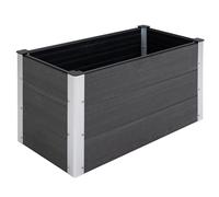 Outsunny macetero macetero resistente a la intemperie sin fondo gris WPC + aluminio 100 x 50 x 50 cm Aosom España