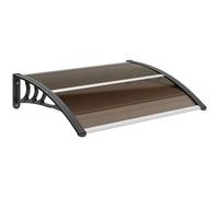 Outsunny Marquesina Exterior para Puerta y Ventana 75x100 cm contra Sol y Lluvia con Soporte de Aleación de Aluminio Marrón Aosom España