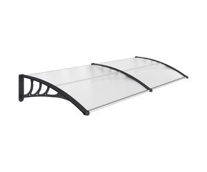 Outsunny Marquesina Exterior Tejadillo de Protección para Puertas y Ventanas contra Sol y Lluvia con Paneles de Policarbonato Blanco Aosom España