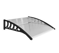 Outsunny Marquesina para Puertas y Ventanas 103x96,5 cm con Paneles de Policarbonato Barras de Aluminio Transparente