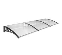 Outsunny Marquesina para Puertas y Ventanas Protección Solar y Lluvia Tejadillo de Techo Aleación de Aluminio 295x90x25 cm Aosom España