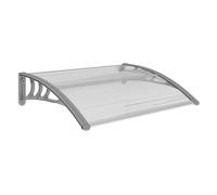 Outsunny marquesinas exterior para puertas y ventanas, 100x75 cm, tejadillo de protección contra sol y lluvia, con cubierta de policarbonato, barra de aluminio, transparente