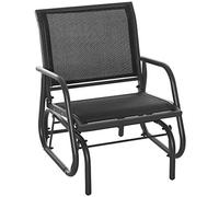 Outsunny Mecedora de jardín de Metal con reposabrazos, Respaldo, Columpio de jardín, soporta hasta 120 kg, para Exteriores, para balcón, jardín, terrazas, Color Negro