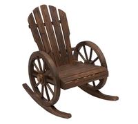 Outsunny mecedora rústica de madera maciza para exteriores sillón balancín de terraza o jardín 88x68x92 cm color madera envejecida