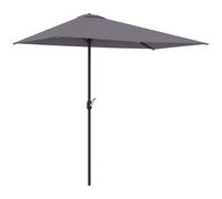 Outsunny Media Sombrilla 230x130x245 cm Parasol para Pared de Jardín con Manivela y Mástil de Metal de Ø38 mm Terraza Balcón Gris Aosom España