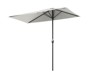 Outsunny Media Sombrilla Rectangular 230x130x245 cm Parasol para Pared con Manivela y Mástil de Metal de diametros 38 mm Terraza Crema Aosom España