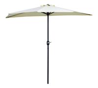 Outsunny Medio parasol 2,6 m, parasol de balcón 5 varillas acero poliéster Beige Aosom España