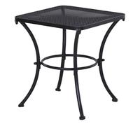 Outsunny Mesa Auxiliar Cuadrada Mesa de Jardín Exterior con Estructura de Metal para Patio Terraza Balcón 45x45x50 cm Negro