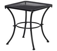 Outsunny Mesa Auxiliar Cuadrada Mesa de Jardín Exterior con Estructura de Metal para Patio Terraza Balcón Carga 30 kg 45x45x50 cm Negro