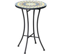 Outsunny Mesa Auxiliar de Jardín en Metal con Tapa de Mosaico, 35,5x53,5 cm Aosom España