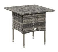 Outsunny Mesa auxiliar de jardín mesa de centro cuadrada de resina trenzada estilo acogedor 50x50x47 cm Negro Aosom España