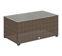 Outsunny Mesa café ext. con sup. vidrio templado 90x50x38cm marrón