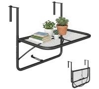 Outsunny Mesa Colgante de Balcón con Brazo Regulable 60x56x50 cm Negro