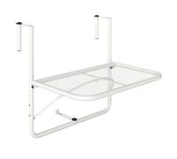 Outsunny mesa colgante de balcón con brazo regulable y altura ajustable en 3 posiciones marco metálico carga máx. 30 kg 60x56x50 cm blanco 50 cm