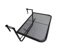 Outsunny Mesa Colgante de Balcón con Brazo Regulable y Altura Ajustable en 3 Posiciones Marco Metálico Carga Máx. 30 kg 60x56x50 cm Negro