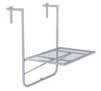 Outsunny Mesa colgante plegable para balcón, ajustable en 4 alturas, de metal resistente a la intemperie, 60x40 cm Gris