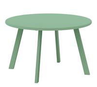 Outsunny Mesa de café pequeña redonda, mesa auxiliar con patas antideslizantes, marco en metal, para jardín, Ø 70 x 42 cm, verde