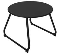 Outsunny Mesa de Centro de Exterior Ø48x37 cm con Patas Ajustables, Mesa de Centro Baja de Metal con Superficie Pintada, Negro