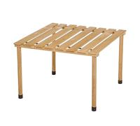 Outsunny - Mesa de centro de jardín, plegable, mesa de camping, bandeja de lamas de dim. 58 x 58 x 40 cm. Bolsa de transporte incluida madera abeto pre-aceitada. Montaje rápido