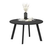 Outsunny mesa de centro de jardín redonda de metal mesa auxiliar con bordes redondeados patas antideslizantes mesa de café para patio balcón salón ø70x42 cm negro 70 cm