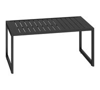 Outsunny Mesa de Centro para Exterior Mesa de jardín con Tablero de Listones, Estructura de Aluminio, para balcón, Patio, terraza, 90 x 50 x 42 cm, Negro
