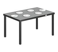 Outsunny Mesa de Comedor de Jardín Rectangular Exterior 140x90x74 cm Gris