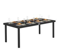 Outsunny Mesa de Comedor Exterior de Aluminio 190x90x74 cm Negro
