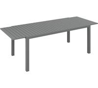Outsunny Mesa de Jardín Extensible de Aluminio Mesa de Comedor Exterior Mesa de Terraza Rectangular para 6-8 Personas Carga 50 kg para Balcón 180/240x94x73 cm Gris Oscuro