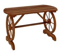 Outsunny Mesa de Jardín de Madera Mesa de Terraza Exterior 120x63x70 cm con Patas en Forma de Rueda Orificio para Sombrilla y Diseño de Listones Carga 50 kg para Patio Madera Carbonizada