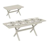 Outsunny Mesa de Jardín Extensible Rectangular 154/214x85 cm Gris Claro