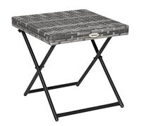 Outsunny Mesa de Jardín Exterior de Ratán Sintético 0,16 ㎡ Plegable Gris