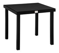 Outsunny Mesa de Jardín para 4 Personas Mesa de Comedor de Aluminio Muebles de Jardín Mobiliario de Exterior Fácil de Cuidar Plástico Negro 78x78x74 cm Aosom España
