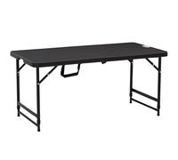 Outsunny Mesa de Jardín Rectangular Plegable 118x60x56-74 cm Gris Oscuro