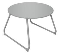 Outsunny Mesa de jardín redonda, mesa auxiliar exterior, 60 cm, patas ajustables antideslizantes, metal epoxi, Gris Aosom España