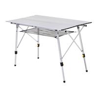 Outsunny Mesa de Picnic Plegable Altura Regulable con Estante de Malla Espacio para 4 Personas Estructura Estable de Aluminio con Bolsa de transporte